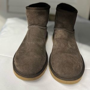 Brown suede UGG booties